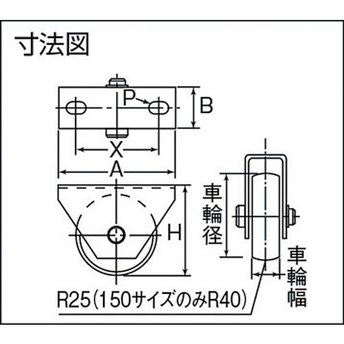 MALCON マルコン枠付重量車 75mm U型 C-2600-75 1 個