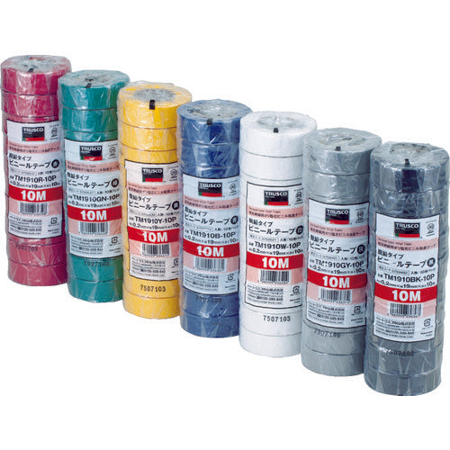 TRUSCO 脱鉛タイプ ビニールテープ 19X20m 黄 10巻入り TM1920Y-10P 1 PK