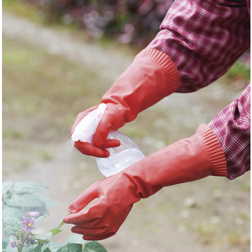 Vinylstar Natural Rubber Gloves, Beauty Medium Thickness, Autumn Red, S, 265-S, 1 pair