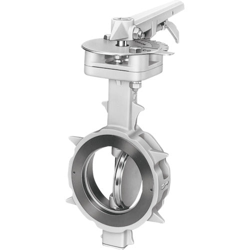버터플라이 밸브 JIS10K/50A 304YA-1T SCS13A/SCS13A/R-PTFE 레버 304YA-1T-50-SR 1대