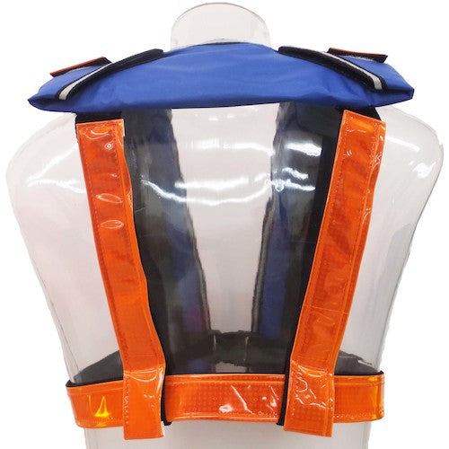 OCEANLIFE 자동 팽창식 숄더 타입 작업용 라이프 재킷 반사재 옐로우 TYPE A LG-1-JR-YL 1 착용