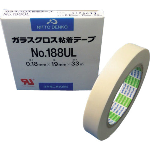 日東 ガラスクロス粘着テープ NO.188UL 0.18mm×19mm×33m 188UL-19 1 巻
