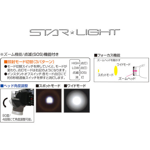 STARLIGHT Rechargeable 400 Lumen Headlight SK-HL400ZCH-MS 1 piece