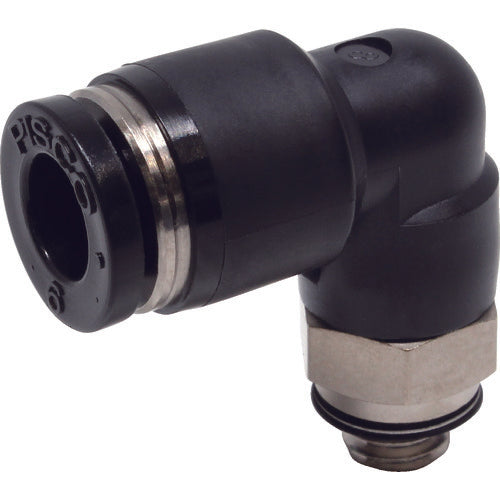 PISCO 튜브 피팅 엘보 적합 외경 6mm 접속 구경 M6×1 PL6-M6 1개