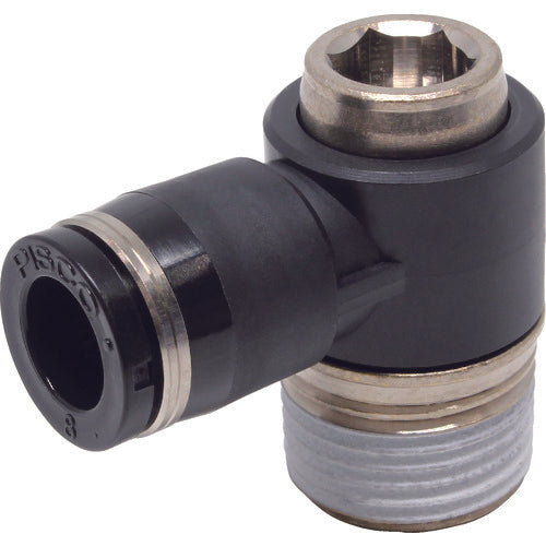 PISCO 튜브 피팅 육각 구멍 부착 유니버설 엘보 튜브 8 접속 구경 R3/8 POL8-03 1개