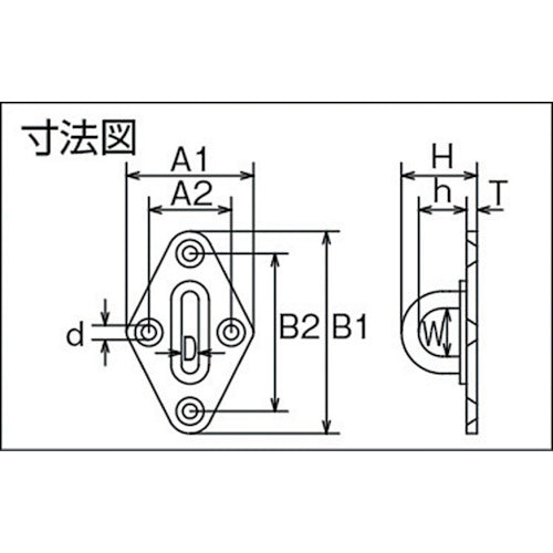Mizumoto Eye Plate Stainless Steel Diamond Eye 50mm x 80mm B-047 1 piece
