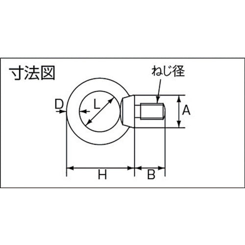 Mizumoto Stainless Steel Eye Bolt (Forged) Metric Thread Screw Diameter M-8 B-1377 1 pc