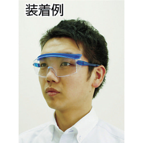 야마모토 일안형 세이프티 글라스 렌즈 컬러 클리어 템플 컬러 크리스탈 블루 프레임 컬러 블루 SN-735 CRSBLU 1 개