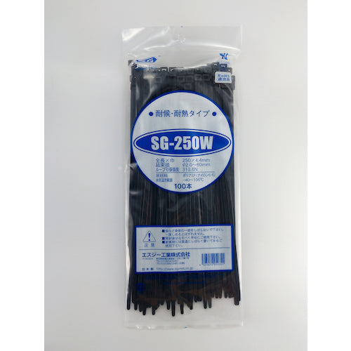SG 스탠다드 타이(내후·내열 타입) SG-250 W(100개들이) 블랙 SG-250 W 1봉