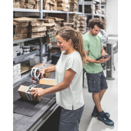 UVEX 색소폰 그린 사이클 플래닛 여성 티셔츠 라이트 그레이 XS 8888608 1 착용