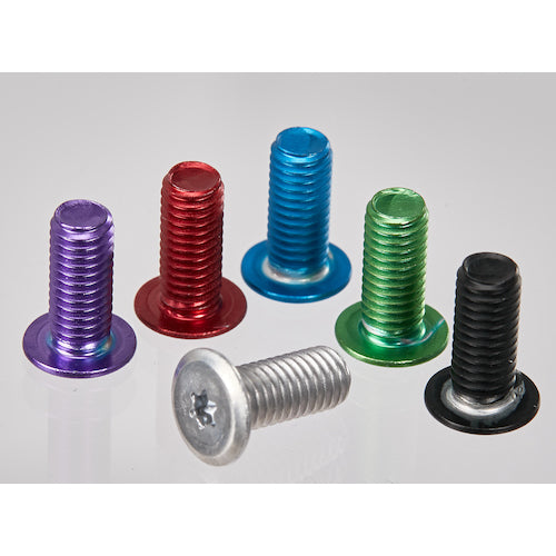 TRUSCO Hex Lobe Ultra Low Head Screw Aluminum Anodized Blue M5 x 10 4 Pieces B191-0510 1 PK