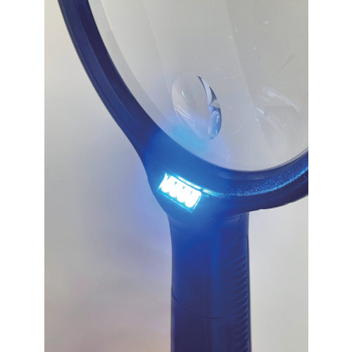 TRUSCO Handheld Magnifier with 4 LEDs Φ130 Magnification 1.8x (6x) TL-130LED4 1 pc