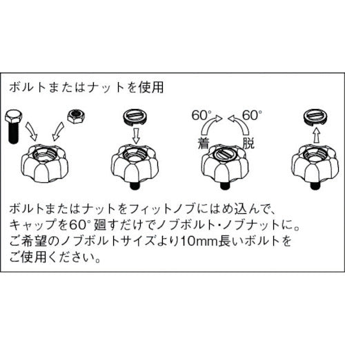 三星 フィットノブ M10 本体/白 キャップ/赤 (5個入り) FIT-W-M10-R-5P 1 袋