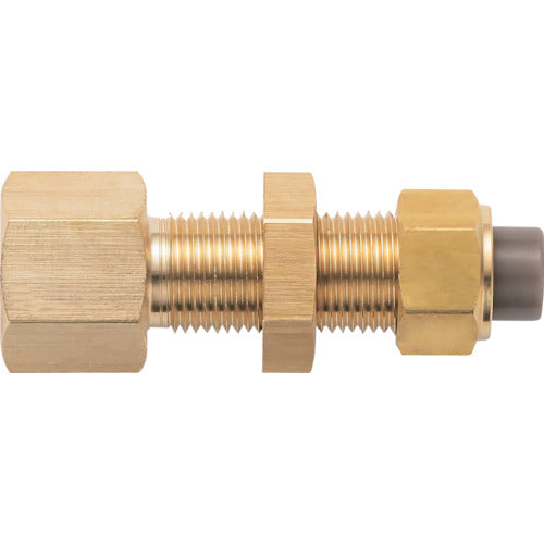 Junkosha Brass Fitting (Millimeter Series) Bulkhead Female Union 6 x 4 mm Rc1/4 PNF-6X4-PT1/4-BS 1 pc