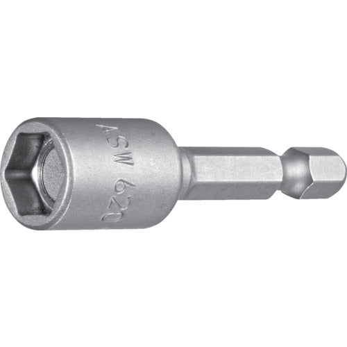ASSW Magnetic Socket Bit, 6.35mm x 12.0mm, Total Length 50mm, 062052, 1 pc