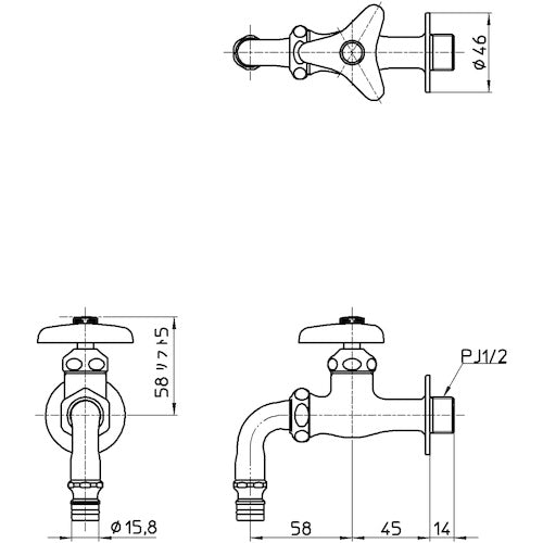 SANEI 散水用ホーム水栓 Y126K-13 1 個