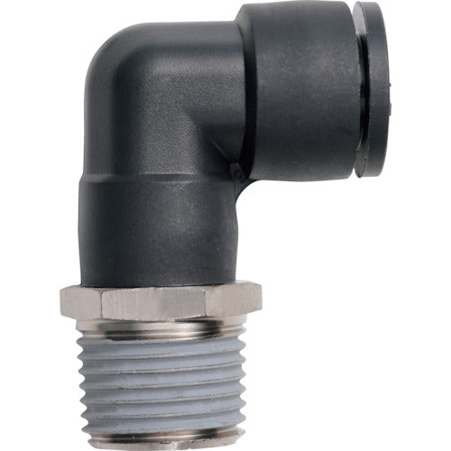潤工社 ワンタッチ継手Mシリーズ エルボ 10mm PT1/2 PLBM-10-PT1/2-PM 1 個
