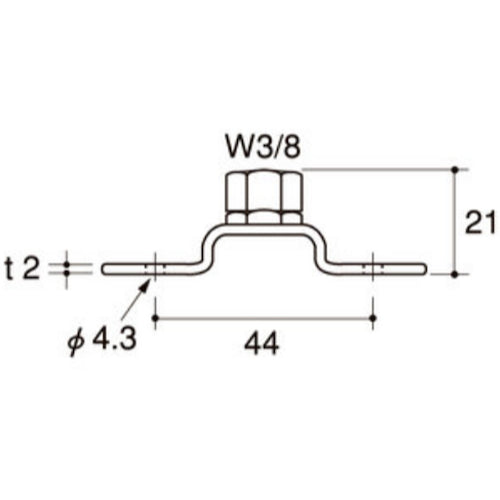 DAIDОHANT ネジ込みT足 (木下地) (W)72x(H)24mm 10177026 1 本