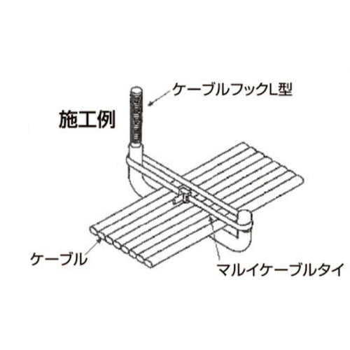 DAIDOHANT 케이블 후크 L형(H) 100x(W) 120mm 10177059 1개