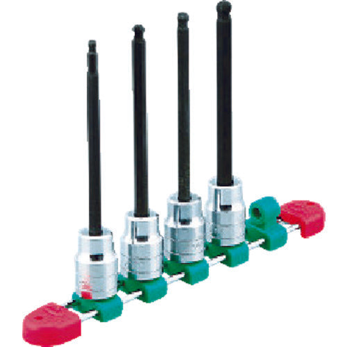 KTC 12.7sq.ロングボールポイントヘキサゴンビットソケットセット4コ組 TBT4L04BPBH 1 S