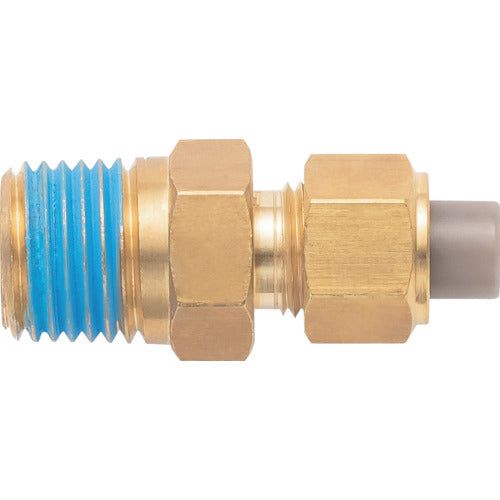 Junkosha Brass Fitting (Millimeter Series) Nipple 12 x 9 mm PT1/4 PN-12X9-PT1/4-BS 1 pc