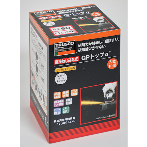 TRUSCO GP Top α Screw-in Ceramic 100Φ 60# (10 pieces) GP100ALC-60 1 box