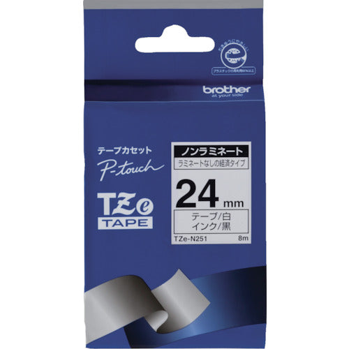 형제 Tze 테이프 비 라미네이트 흑자 / 흰색 배경 / 24mm TZE-N251 1 개
