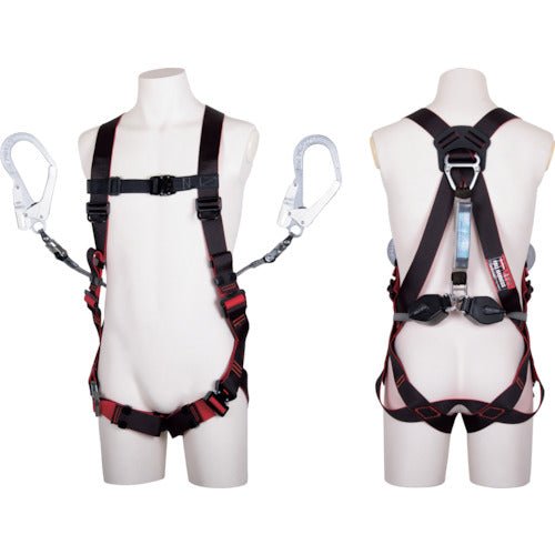 TSUYORON 레보하네스 트윈 랜야드 부착 록 기구 부착 권취식 코르토리트라 블랙・레드 M사이즈 TH508-2CR93SVOT-BKRBK-M-2R23BX 1개