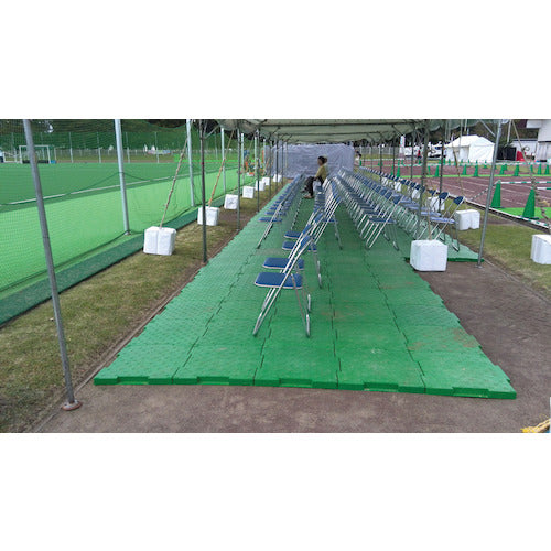 サンコー 樹脂製敷板 8Y3017 ロードマットグリーン 幅0.5×長さ0.5m 8Y3017 1 枚