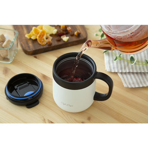 IRIS 529373 カフェデイズ 2wayふた付きマグカップ CD-2WT380-W 1 個