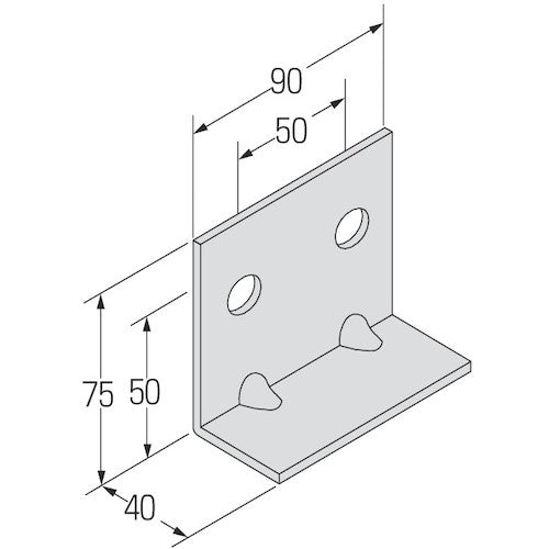 コンドーテック 自立コンピース 二つ穴 KP2−50 124AKSP250 1 個