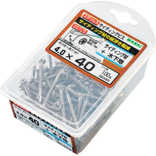 와카이 스테인리스 사이딩 나사 밸류 팩 4X40 SBS440V 1 PK