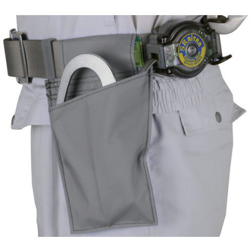 TSUYORON Rope storage bag for waist belt-type fall arrest devices MR-46 Silver 120mm x 200mm Made of nylon canvas MR-46-SL-HD 1 piece