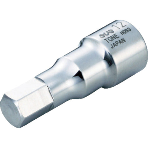 TONE SUS Hexagonal Socket, Diagonal Dimension 8mm, Insertion Angle 9.5mm, S3H-08, 1 pc