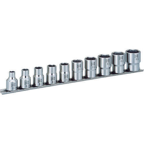 TONE SUS socket set (hexagonal, with holder) 10pcs, 12.7mm drive, SHS410 1 S