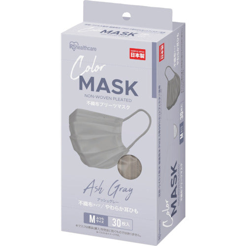 IRIS 294535 不織布プリーツマスク ふつうサイズ 30枚入 アッシュグレー PN-NC30MAG 1 箱