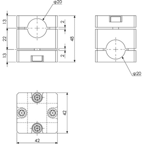 Einz Cross Connector φ20 φ20 (rear-mounted) N01861-206A 1 piece