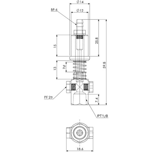 Einz suction bracket, non-rotating type, 1/8 VFILB2-SH 1/8-P12 1 piece