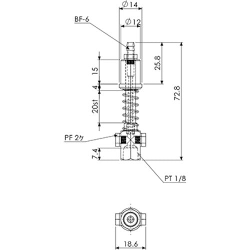 Einz suction bracket, non-rotating type, 1/8 VFILB2-SH 1/8-20-P12 1 piece
