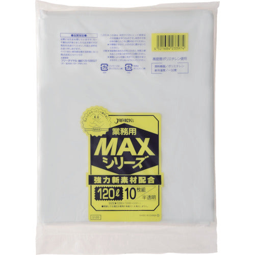 ジャパックス 業務用MAX 120L半透明10枚0.030 S120 1 冊