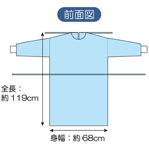 Taketora Ferlac No. 50 (Isolation Gown Free) Blue 1 piece x 50 bags 076430 1 box