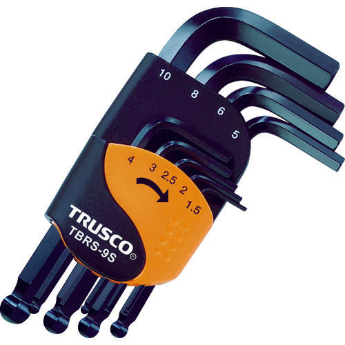 TRUSCO 볼 포인트 육각봉 렌치 세트 쇼트 타입 9개 세트 TBRS-9S 1 S