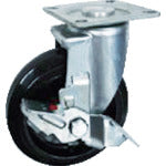 TRUSCO カゴ車 省音ハイテナー用 自在ストッパー付キャスター φ150ゴム車 THTXJ-150S 1 個