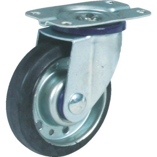 TRUSCO MKP Plastic Cart Swivel Caster Φ100 Rubber Wheel EJS-100 1 pc