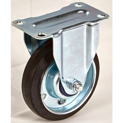 TRUSCO MKP Resin Cart Fixed Caster Φ100 Rubber Wheel EKS-100 1 pc