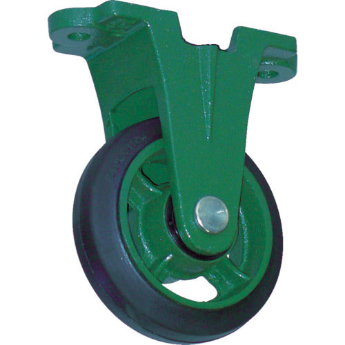 TRUSCO Casting metal fixed caster for steel transport carts, φ75 rubber wheel, TAU-75, 1 piece