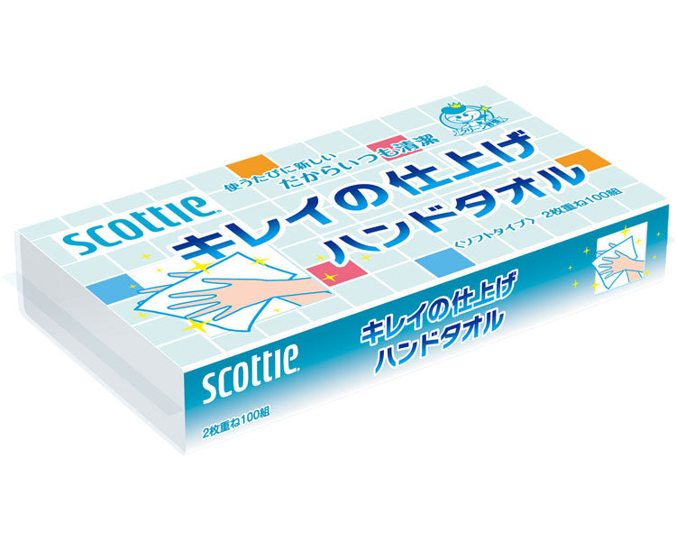 スコッティ キレイの仕上げハンドタオル 100 / 37880 200枚(100組) 1 ケース(30袋入)