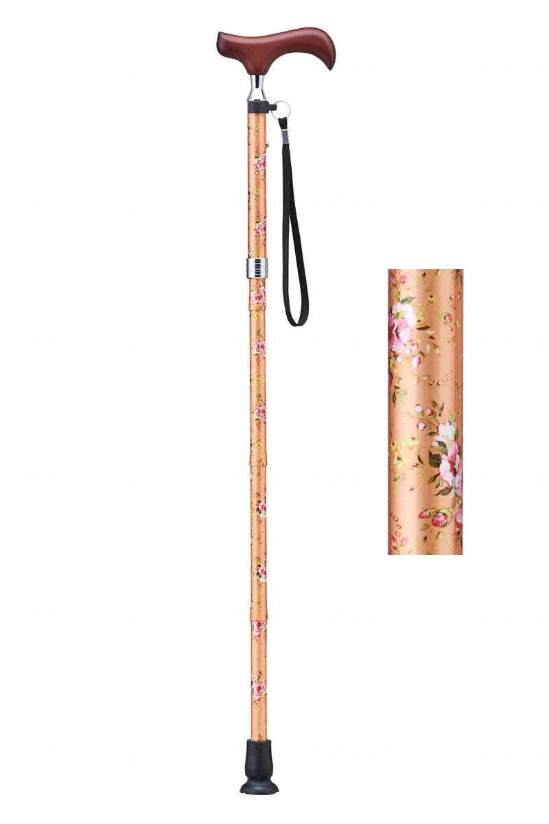 K Hospitalia Love Cane E Series Folding Pattern Orange Floral Pattern