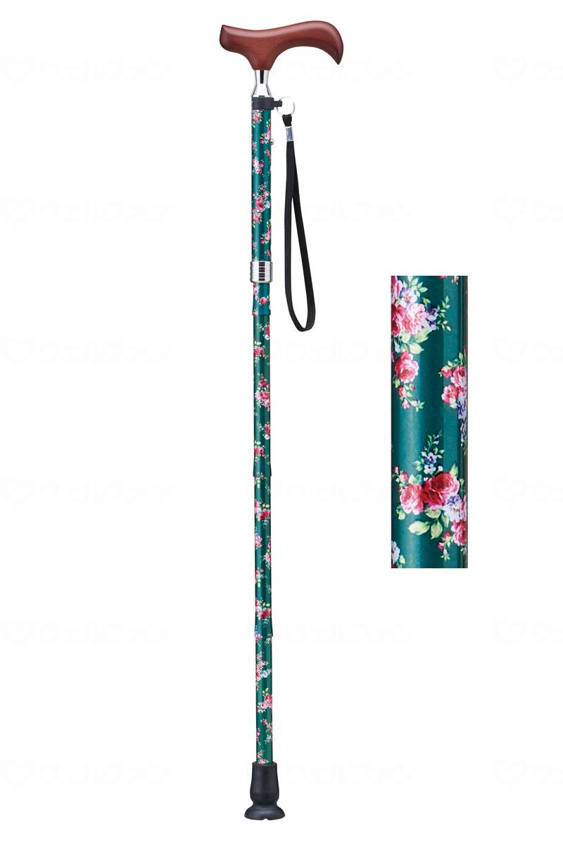 K. Hospitalia Love Cane E Series Folding Pattern Green Floral Pattern