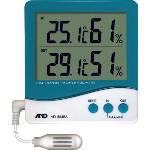 A&D Dual Channel Temperature and Humidity Meter AD5648A 1 piece